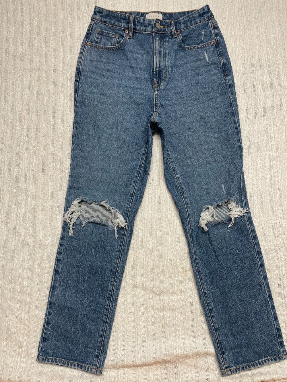 PacSun Curve Straight Jeans Medium Wash Distressed Size 26